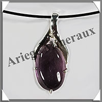 AMETHYSTE - Pendentif Argent - Ovale - 20x10 mm - W025