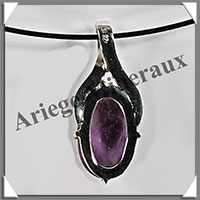 AMETHYSTE - Pendentif Argent - Ovale - 20x10 mm - W025