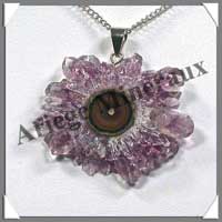 AMETHYSTE (Fleur) - Pendentif - 45 mm - C006
