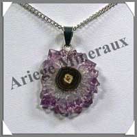 AMETHYSTE (Fleur) - Pendentif - 30 mm - C009