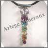 ARGENT - Pendentif Chakras - 7 Minraux Facets Dgrads - C30803 Inde