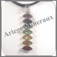ARGENT - Pendentif Chakras - 7 Minraux - C30804