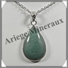 AVENTURINE VERTE - Pendentif Argent - Goutte - 28x17 mm - W002 Brsil