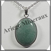 AVENTURINE VERTE - Pendentif Argent - Ovale - 30x20 mm - W003