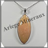 AVENTURINE JAUNE - Pendentif Argent - Ovale - 55x23 mm - W003 Inde