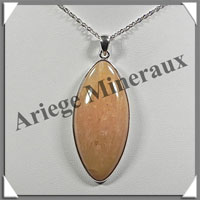 AVENTURINE JAUNE - Pendentif Argent - Ovale - 55x23 mm - W003
