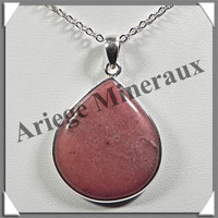 AVENTURINE ROUGE - Pendentif Argent - Goutte - 35x28 mm - W001