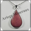 AVENTURINE ROUGE - Pendentif Argent - Goutte - 40x24 mm - W002 Afrique du Sud