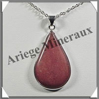 AVENTURINE ROUGE - Pendentif Argent - Goutte - 40x24 mm - W002