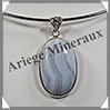 CALCEDOINE BLEUE - Pendentif Argent - Ovale - 38x25 mm - W003 Namibie