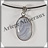 CALCEDOINE BLEUE - Pendentif Argent - Ovale - 30x20 mm - W005 Namibie