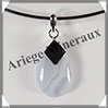 CALCEDOINE BLEUE - Pendentif Argent - Ovale - 30x18 mm - W007 Namibie