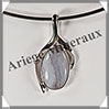CALCEDOINE BLEUE - Pendentif Argent - Ovale - 35x20 mm - W008 Namibie
