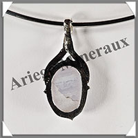 CALCEDOINE BLEUE - Pendentif Argent - Ovale - 32x18 mm - W009