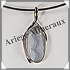 CALCEDOINE BLEUE - Pendentif Argent - Ovale - 45x20 mm - W010 Namibie