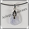 CALCEDOINE BLEUE - Pendentif Argent - Goutte + Pridot - 30x20 mm - W012 Namibie