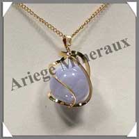 CALCEDOINE BLEUE - Pendentif Sphre 20 mm - C
