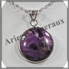 CHAROITE - Pendentif Argent - Rond - Diamtre : 25 mm - W002 Russie