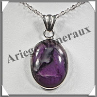 CHAROITE - Pendentif Argent - Ovale - 25x15 mm - W003