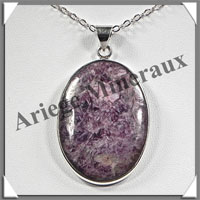 CHAROITE - Pendentif Argent - Ovale - 35x25 mm - W004