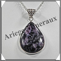 CHAROITE - Pendentif Argent - Goutte - 37x25 mm - W006
