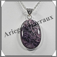 CHAROITE - Pendentif Argent - Ovale - 35x25 mm - W007
