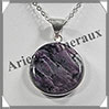 CHAROITE - Pendentif Argent - Rond - Diamtre : 25 mm - W008 Russie