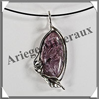CHAROITE - Pendentif Argent - Ovale - 30x15 mm - W012