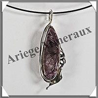 CHAROITE - Pendentif Argent - Free Form - 35x10 mm - W014