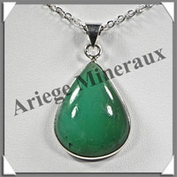 CHRYSOPRASE - Pendentif Argent - Goutte - 25x20 mm - W001