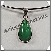 CHRYSOPRASE - Pendentif Argent - Goutte - 25x15 mm - W002