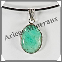 CHRYSOPRASE - Pendentif Argent - Ovale - 28x18 mm - W003