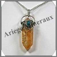 CITRINE (Cabochon Turquoise) - Pendentif 