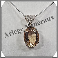 CITRINE (Naturelle) - Pendentif Argent - Ovale (Facet) - 20x15 mm - W001