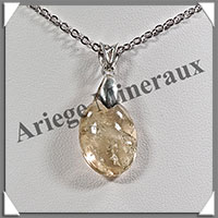 CITRINE (Naturelle) - Pendentif Argent - Ovale - 25x15 mm - W002