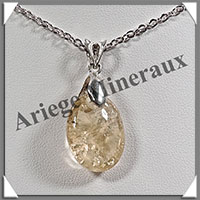 CITRINE (Naturelle) - Pendentif Argent - Ovale - 25x15 mm - W002