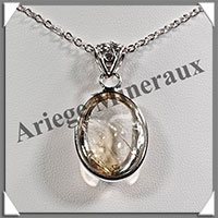 CITRINE (Naturelle) - Pendentif Argent - Ovale - 30x18 mm - W004