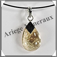 CITRINE (Naturelle) - Pendentif Argent - Goutte - 25x15 mm - W006