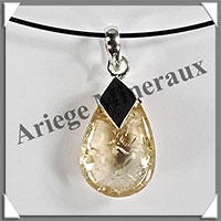 CITRINE (Naturelle) - Pendentif Argent - Goutte - 25x15 mm - W006
