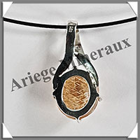 CITRINE (Naturelle) - Pendentif Argent - Ovale (Cisel) - 15x10 mm - W008