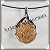 CITRINE (Naturelle) - Pendentif Argent - Rond (Cisel) - Diamtre : 18 mm - W010 Brsil