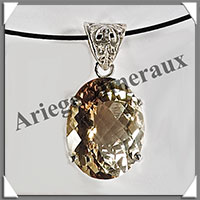 CITRINE (Naturelle) - Pendentif Argent - Ovale (Facet) - 22x15 mm - W011