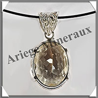 CITRINE (Naturelle) - Pendentif Argent - Ovale (Facet) - 22x15 mm - W011