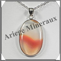 CORNALINE - Pendentif Argent - Ovale - 35x20 mm - W001