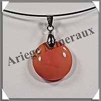 CORNALINE - Pendentif - Rond - Diamtre : 25 mm - W002