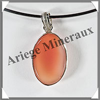 CORNALINE Facete - Pendentif Argent - Ovale - 32x20 mm - W010