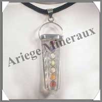 CRISTAL DE ROCHE - Pendentif Chakras - 7 Minraux Facets - C30802