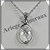 CRISTAL de ROCHE Facet - Pendentif Argent - Ovale - 20x15 mm - W001 Brsil