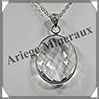CRISTAL de ROCHE Facet - Pendentif Argent - Ovale - 32x25 mm - W005 Brsil