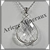 CRISTAL de ROCHE Facet - Pendentif Argent - Goutte - 35x25 mm - W006 Brsil